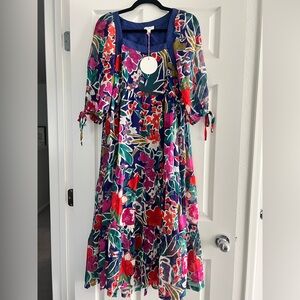 Umgee Blue and Pink Floral Dress
